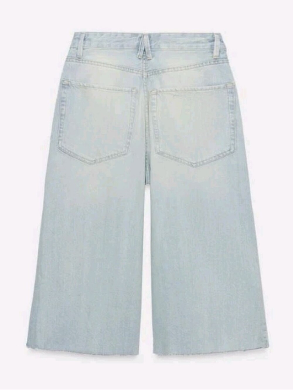 Zara High Rise Light Wash Long Denim Shorts US8 NWT - Retail $50 -revolve - Picture 4 of 9